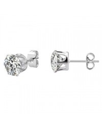 Round Solitaire Stud Earrings