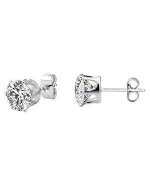 Round Solitaire Stud Earrings